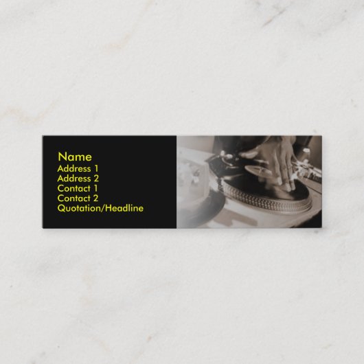 DJ-Visitenkarte Mini Visitenkarte (Vorderseite)