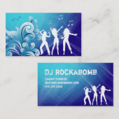 DJ-Visitenkarte-Musik-blauer Retro Tanz Visitenkarte (Vorne/Hinten)