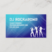 DJ-Visitenkarte-Musik-blauer Retro Tanz Visitenkarte (Rückseite)