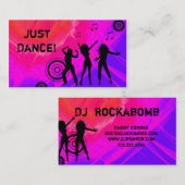DJ-Visitenkarte-Musik-roter rosa Retro Tanz 2 Visitenkarte (Vorne/Hinten)