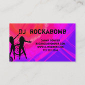 DJ-Visitenkarte-Musik-roter rosa Retro Tanz 2 Visitenkarte (Rückseite)