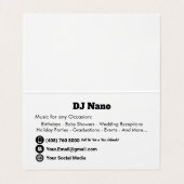 DJ VISITENKARTEN (Innenseite Aufgefaltet)