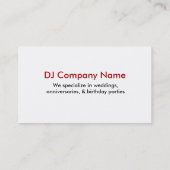 DJ-Visitenkarten 01 Visitenkarte (Rückseite)