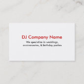 DJ-Visitenkarten 02 Visitenkarte (Rückseite)