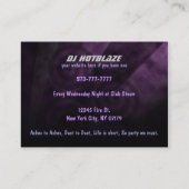 DJ-Visitenkarten Visitenkarte (Rückseite)