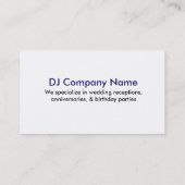 DJ-Visitenkarten Visitenkarte (Rückseite)