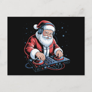 DJ Weihnachts-Weihnachts-Kopfhörer-Plattenspieler Feiertagspostkarte