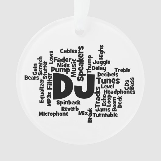 DJ Word Cloud Ornament (Vorderseite)