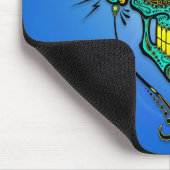 DJ-Zuckerschädel - Blau und Gelb Mousepad (Ecke)