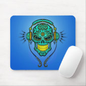 DJ-Zuckerschädel - Blau und Gelb Mousepad (Mit Mouse)
