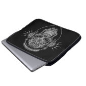 DJ-Zuckerschädel, dunkel Laptopschutzhülle (Vorne Knopf)
