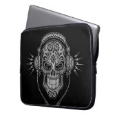 DJ-Zuckerschädel, dunkel Laptopschutzhülle (Vorderseite Links)