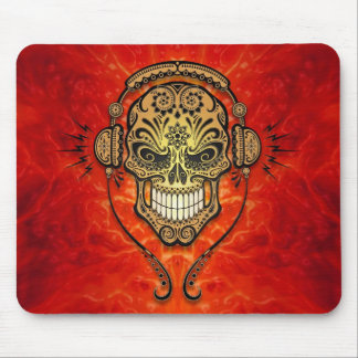 DJ-Zuckerschädel (rot) Mousepad