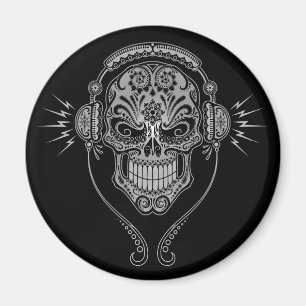 DJ-Zuckerschädel - Schwarzes Magnet