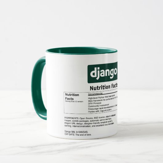 Django Nahrungs-Tatsachen-Tasse Tasse (Vorderseite Links)