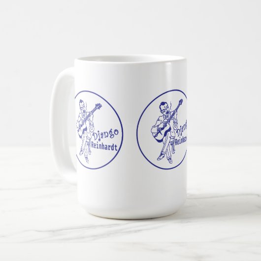 "Django Reinhardt", das Logo zeichnet Kaffeetasse (Vorderseite Links)