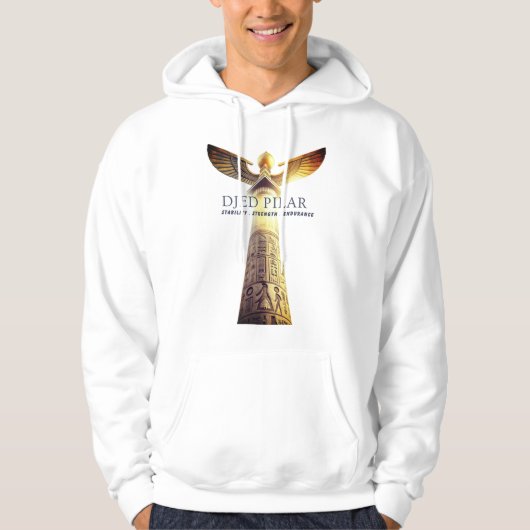 Djed Pillar Hoodie – Ancient Egyptian Stability Sy (Vorderseite)