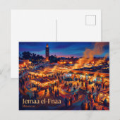 Djemaa el-Fnaa Marokko Postkarte (Vorne/Hinten)