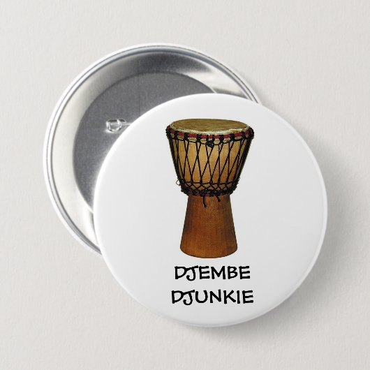 DJEMBE DJUNKIE Knopf-/Button-Abzeichen Button (Vorne & Hinten)