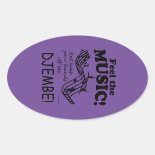 Djembe Feel Music Oval Sticker