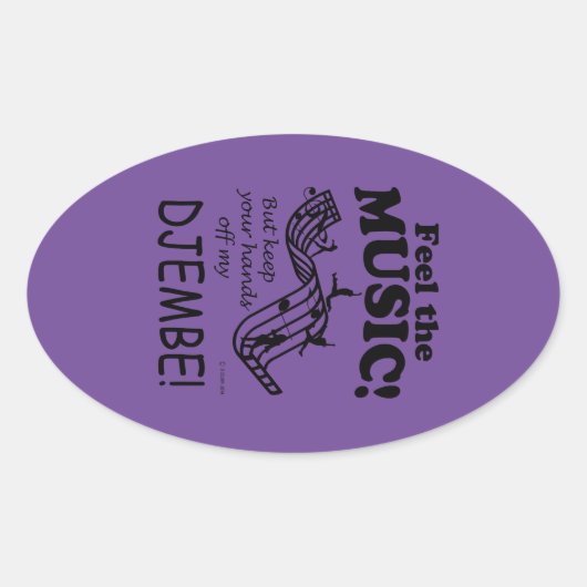 Djembe Feel Music Oval Sticker (Vorderseite)