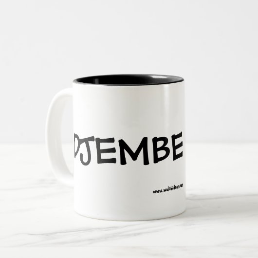 DJEMBE FOLA, www.wulabadrum.com Zweifarbige Tasse (Vorderseite Links)