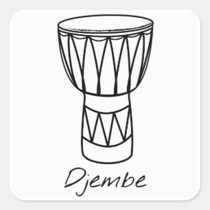 Djembe Quadratischer Aufkleber