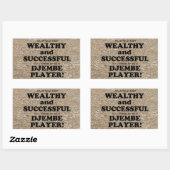 Djembe Reich & erfolgreich rechteckige Aufkleber (Blatt)