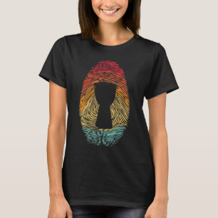 Djembe Vintage Fingerprint Musik Becher Trommel T-Shirt
