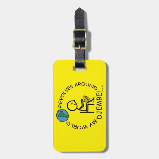 Djembe - Weltumdrehungen Gepäckanhänger (Vorderseite vertikal)