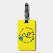 Djembe - Weltumdrehungen Gepäckanhänger (Rückseite vertikal)