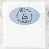 Djembe - Weltumdrehungen um Oval-Aufkleber Ovaler Aufkleber (Tasche)