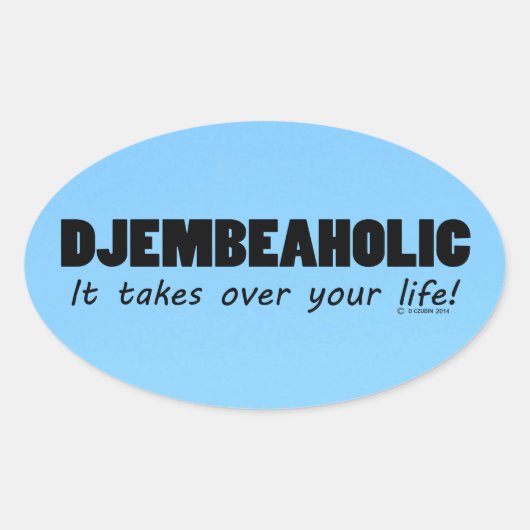 Djembeaholic Life Oval Sticker (Vorderseite)