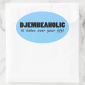 Djembeaholic Life Oval Sticker (Tasche)