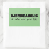 Djembeaholic Life rechteckige Aufkleber (Tasche)