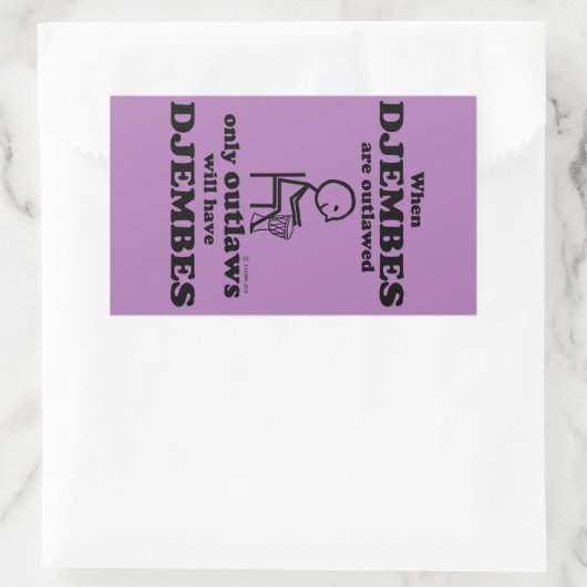 Djembes verbotene rechteckige Aufkleber (Tasche)