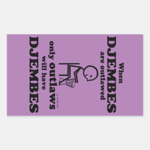 Djembes verbotene rechteckige Aufkleber