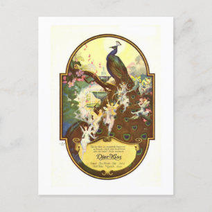 Djer Kiss Fairies und Peacock Feiertagspostkarte