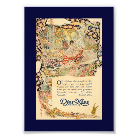 Djer-Kiss French Parfüm Label Fotodruck (Vorne)