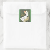 Djer Kiss Romantic Couple Quadratischer Aufkleber (Tasche)