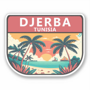 Djerba Tunesien Retro Emblem Aufkleber