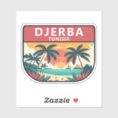 Djerba Tunesien Retro Emblem Aufkleber (Blatt)