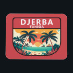 Djerba Tunesien Retro Emblem Magnet<br><div class="desc">Djerba Vektorgrafik Design. Djerba,  eine Insel vor der Küste Tunesiens,  ist bekannt für seine mediterranen Strände.</div>