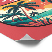 Djerba Tunesien Retro Emblem Poster (Ecke)