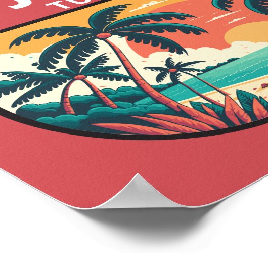 Djerba Tunesien Retro Emblem Poster (Ecke)