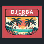 Djerba Tunesien Retro Emblem Poster<br><div class="desc">Djerba Vektorgrafik Design. Djerba,  eine Insel vor der Küste Tunesiens,  ist bekannt für seine mediterranen Strände.</div>