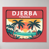 Djerba Tunesien Retro Emblem