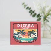 Djerba Tunesien Retro Emblem Postkarte (Stehend Vorderseite)