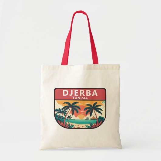Djerba Tunesien Retro Emblem Tragetasche (Vorne)