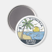 Djerba Tunesien Vintages Emblem Magnet (Vorderseite/Rückseite)